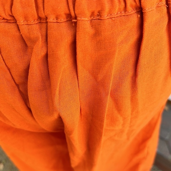 🧡🧡🧡Mumuanxiu orange cotton palazzo pants NWOT - Picture 7 of 10